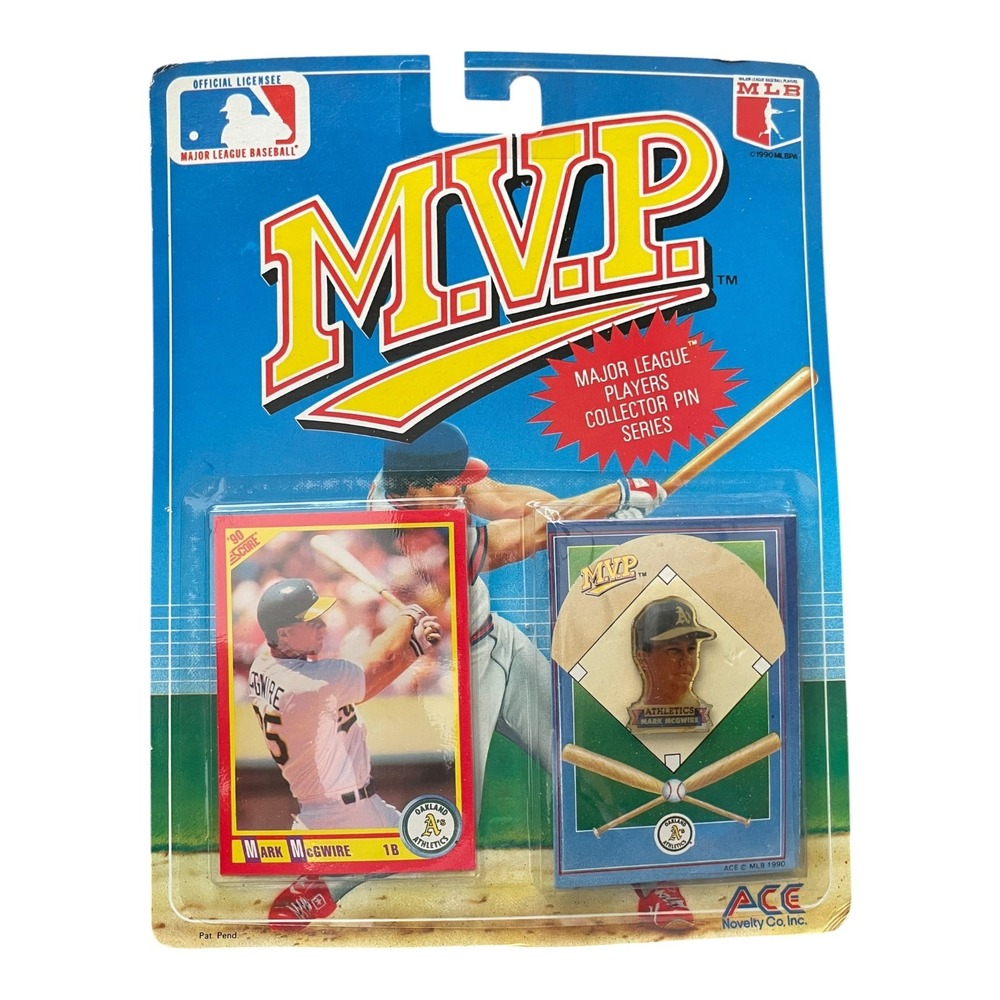 1990 ACE MVP Mark McGwire Oakland A's MLB Baseball Card & Collector Pin Set